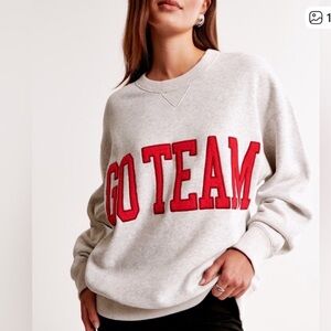 Abercrombie & Fitch Gray Crewneck Go Team sweatshirt size L